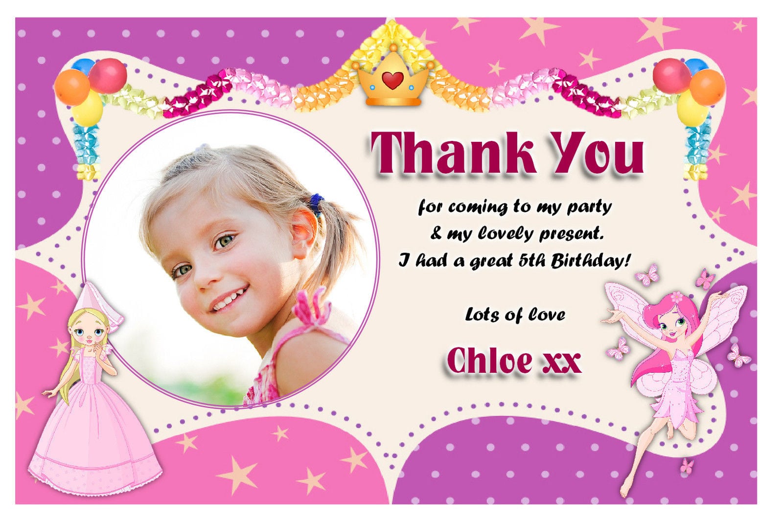 Doc    Thank You Cards For Birthday Party â Disney Princess Thank